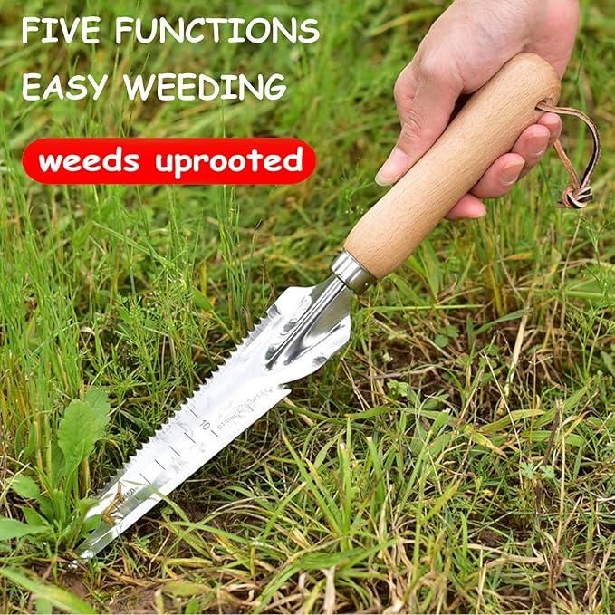 The 5 in 1 Manual Weeder Tool integrates multiple gardening functions into a single precision instrument. Engineered with durable materials, it efficiently extracts weeds from their roots while simultaneously cultivating soil. The scientifically designed grip distributes force evenly, reducing wrist fatigue during prolonged gardening sessions. This multifunctional implement enables precise weed management without chemical interventions, supporting sustainable horticultural practices.