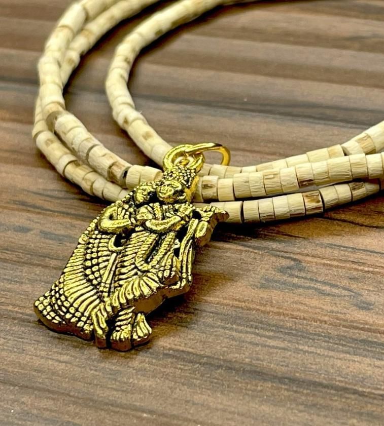Experience the spiritual essence of Vrindavan with this authentic Tulsi Mala set. Each pack contains two meticulously crafted malas featuring sacred Tulsi beads complemented by elegant pendants. Traditionally used for meditation and prayer, these malas offer both religious significance and natural beauty, connecting wearers to centuries of devotional practice.