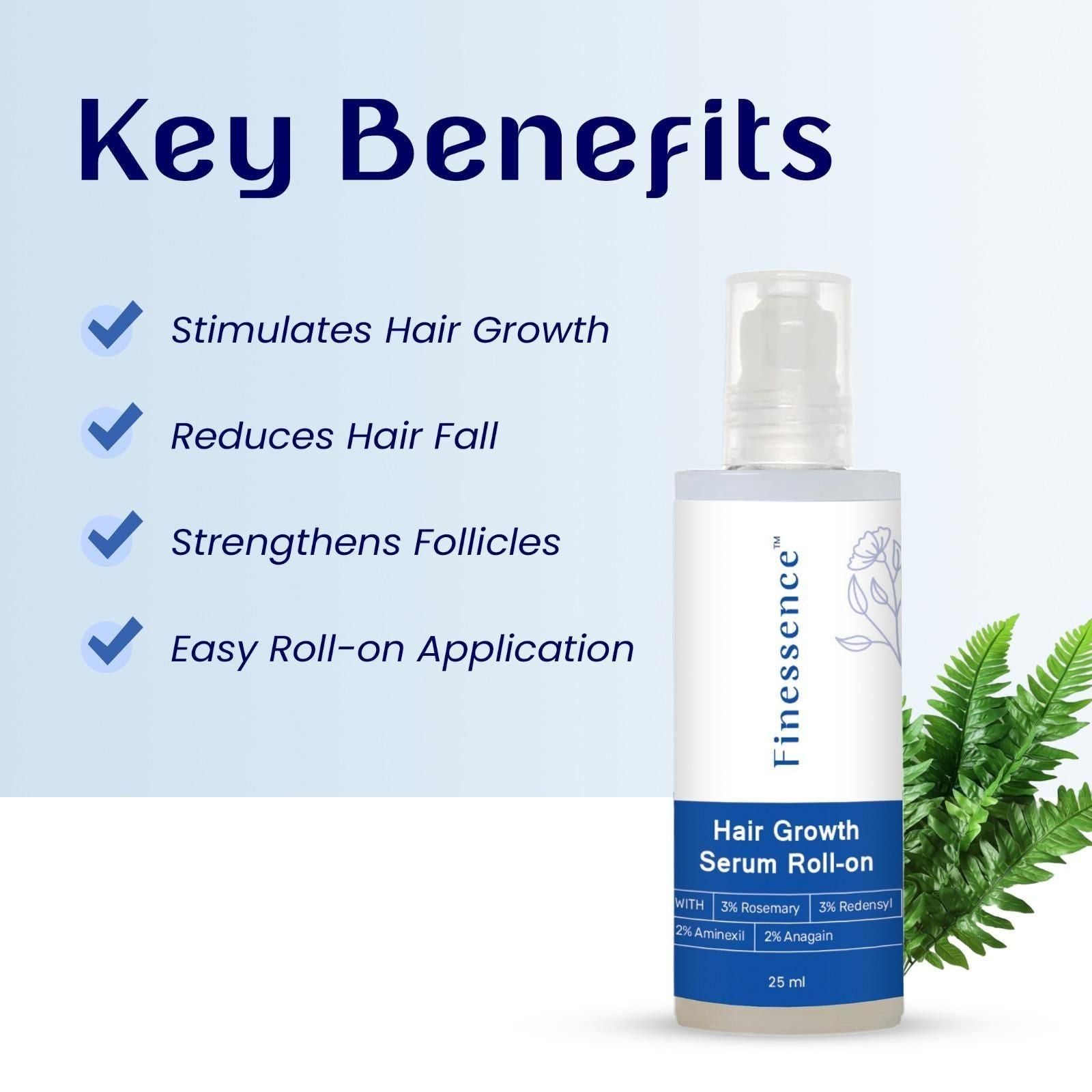 Scientifically formulated Rosemary Hair Growth Serum in convenient roll-on applicators. This dual pack provides 50ml total of our potent formula, designed to stimulate follicles, improve circulation, and promote thicker, healthier hair growth. The precision applicator ensures targeted delivery directly to the scalp without waste or mess.