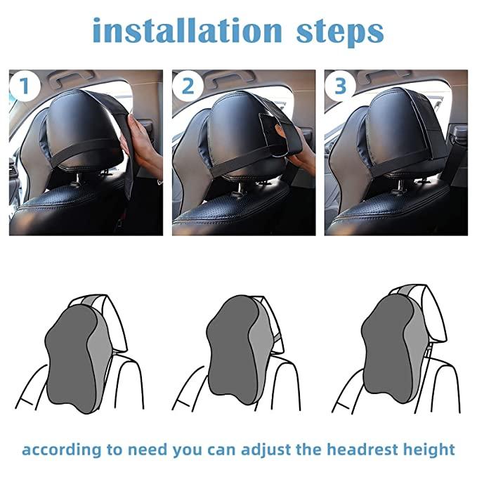 This ergonomic car seat headrest neck rest pillow is designed to provide superior neck and back support for all car models. Made from premium memory foam, it contours to the natural shape of your neck, alleviating pain and reducing strain during long drives. Its universal fit ensures easy installation and stability, promoting proper spinal alignment and enhancing comfort. Ideal for drivers and passengers seeking effective relief from neck stiffness and fatigue, this cushion supports healthy posture
