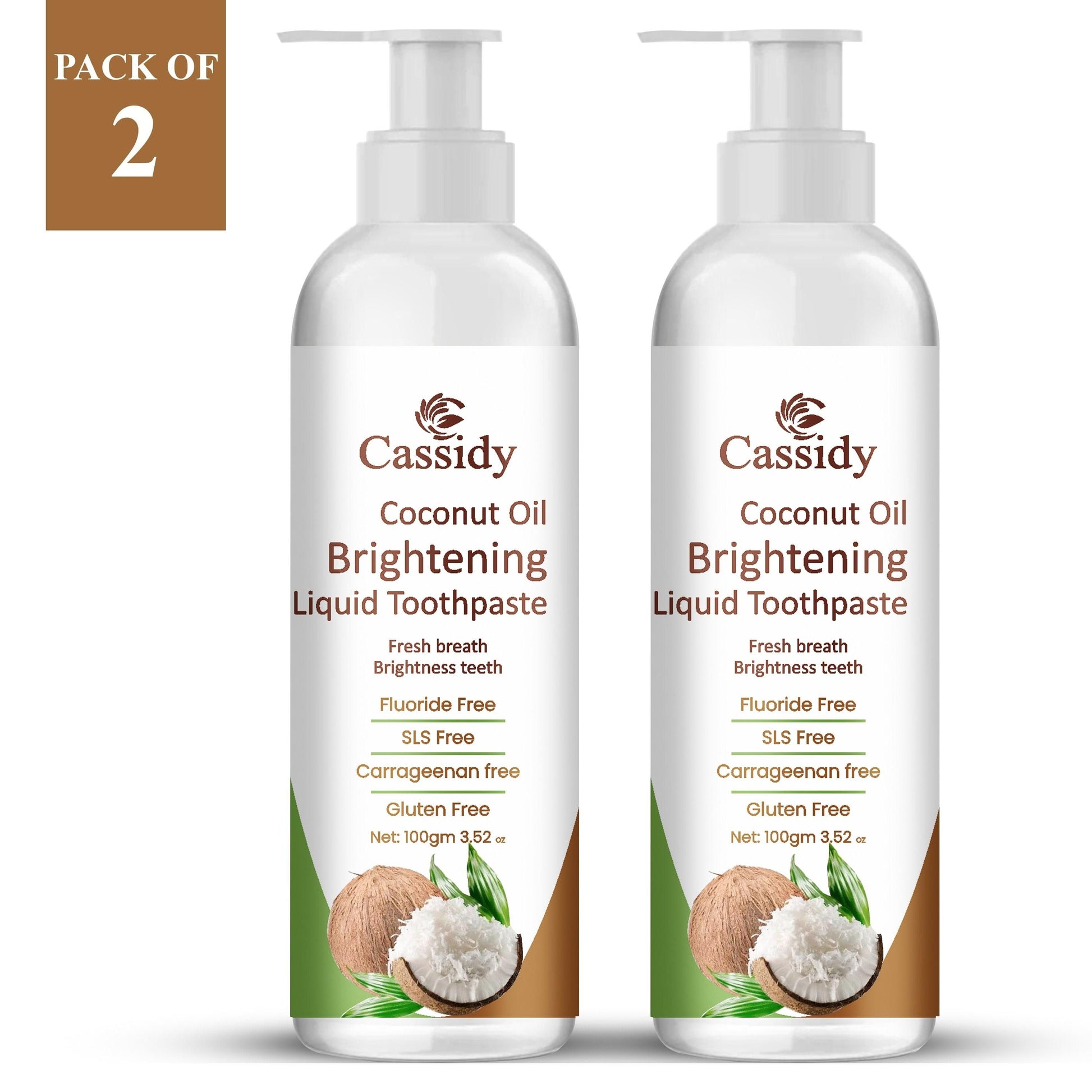 Experience superior oral care with our Coconut Oil Brightening Liquid Toothpaste. This innovative formula combines the natural benefits of coconut oil with advanced brightening agents to effectively clean teeth, remove stains, and promote oral health. Each pack contains two 200 gm bottles, providing long-lasting value. The liquid consistency ensures thorough cleaning between teeth and along the gumline for a comprehensive clean that traditional pastes can't match.