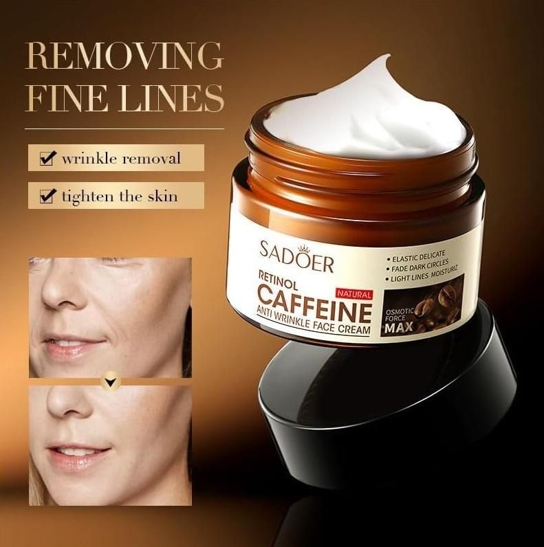 This dermatologically-tested Hydrating Retinol Caffeine Anti-Wrinkle Cream combines powerful active ingredients to address multiple signs of aging. The retinol promotes cellular turnover while caffeine enhances microcirculation to reduce puffiness. The balanced hydrating complex prevents the dryness typically associated with retinol treatments. This value pack includes two 50g jars, providing a complete 60-day treatment regimen for optimal anti-aging results.