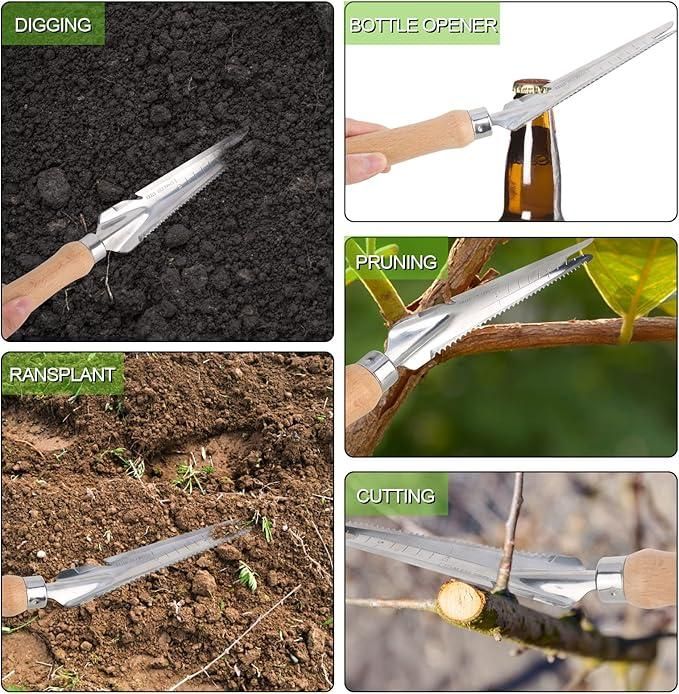 The 5 in 1 Manual Weeder Tool integrates multiple gardening functions into a single precision instrument. Engineered with durable materials, it efficiently extracts weeds from their roots while simultaneously cultivating soil. The scientifically designed grip distributes force evenly, reducing wrist fatigue during prolonged gardening sessions. This multifunctional implement enables precise weed management without chemical interventions, supporting sustainable horticultural practices.