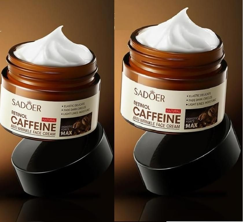 This dermatologically-tested Hydrating Retinol Caffeine Anti-Wrinkle Cream combines powerful active ingredients to address multiple signs of aging. The retinol promotes cellular turnover while caffeine enhances microcirculation to reduce puffiness. The balanced hydrating complex prevents the dryness typically associated with retinol treatments. This value pack includes two 50g jars, providing a complete 60-day treatment regimen for optimal anti-aging results.