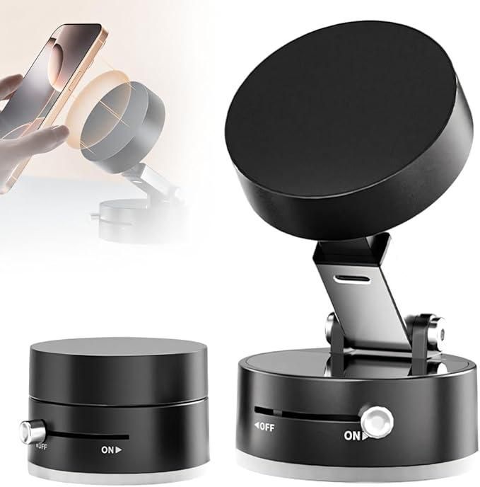 The Vacuum Magnetic Suction Phone Holder combines advanced magnetic technology with a vacuum suction base to provide a firm and stable grip for your smartphone. Designed for expert-level reliability, it ensures your device stays securely in place on dashboards, desks, or other smooth surfaces. Its sleek, compact design allows for easy installation and removal without residue, offering a professional solution for hands-free phone use and enhanced safety during travel or work.