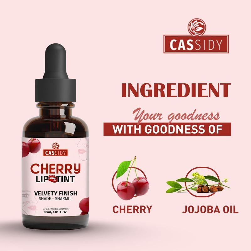 CASSIDY Cherry LipTint delivers professional-grade color retention with its advanced pigment technology. This convenient pack of two 30 ml bottles ensures extended usage while maintaining consistent application quality. The specialized formula bonds with lip tissue for remarkable longevity, resisting transfer and fading throughout daily activities. 