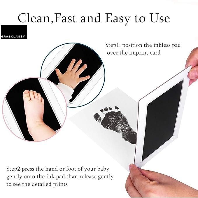 The Inkless Baby Footprint Ink Pad utilizes advanced non-toxic technology to create pristine impressions without traditional ink. This clinical-grade solution ensures detailed capture of your infant's unique dermal ridges and foot architecture. The proprietary formula activates upon contact with paper, producing archival-quality prints resistant to degradation. Designed with optimal surface tension for newborn skin, this pad accommodates multiple impressions while maintaining consistent transfer quality.