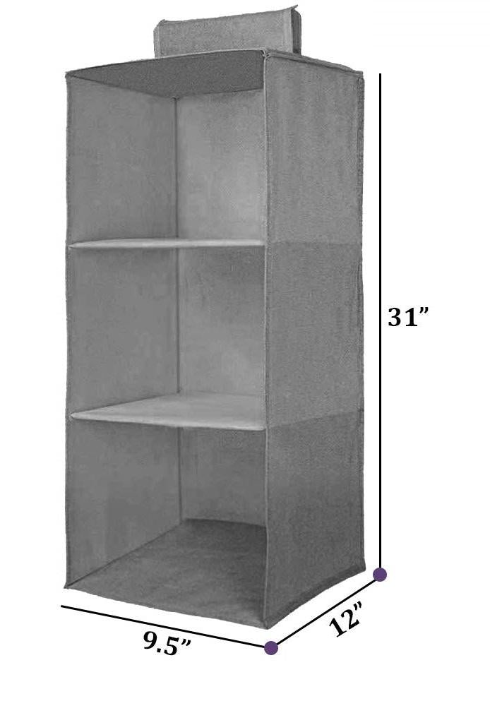 Maximize your closet space with our 3-Shelf Hanging Wardrobe Organizer. Crafted from durable non-woven fabric, this storage solution installs in seconds and provides instant organization for clothing, accessories, and household items. The reinforced shelves maintain their shape even when fully loaded, while the sleek design complements any closet system. Perfect for apartments, dorms, or anywhere storage space is at a premium.