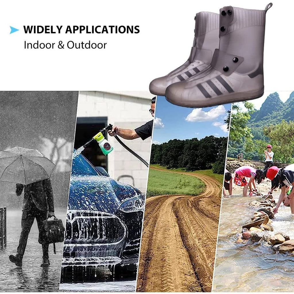These Waterproof Rain Shoe Covers offer dependable protection against wet conditions, featuring a secure button closure for a snug and adjustable fit. Crafted to shield your shoes from rain, mud, and splashes, they are lightweight and easy to carry, making them perfect for daily commutes or outdoor activities. Their durable, waterproof material ensures long-lasting use while maintaining comfort and convenience.