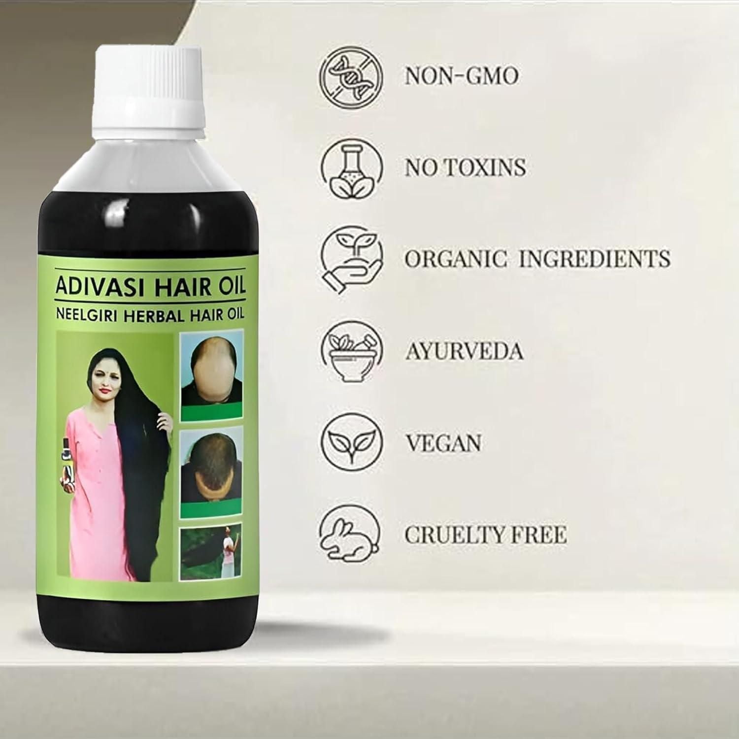 Experience the traditional wisdom of Adivasi Neelgiri Herbal Hair Oil, now available in a convenient pack of two 125ML bottles. This specialized formulation combines ancient herbal knowledge with Neelgiri (Eucalyptus) extracts to nourish the scalp, strengthen hair follicles, and promote healthier hair growth. Regular application helps combat common hair concerns while providing a cooling sensation that soothes the scalp.