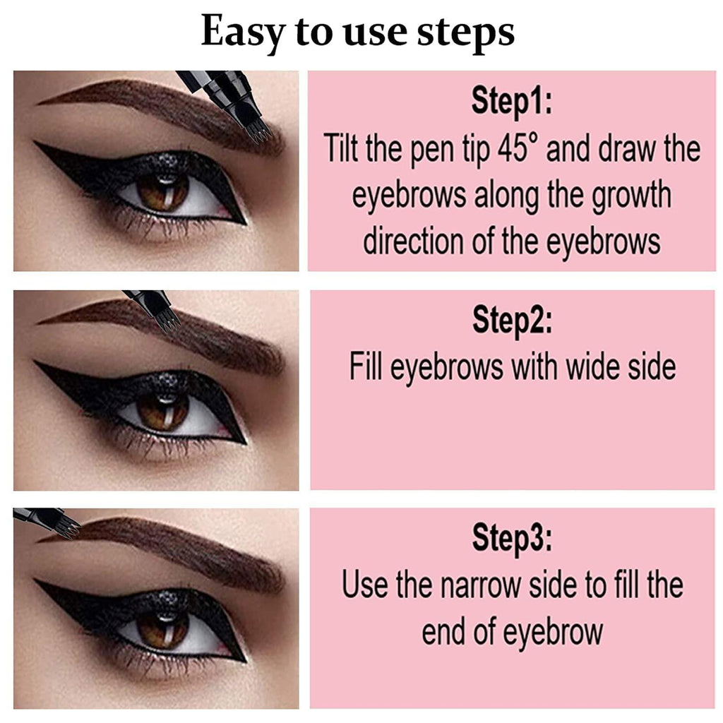 This professional-grade Waterproof 4 Points Microblading Eyebrow Pen features a precision micro-fork tip applicator that creates natural-looking hair strokes with exceptional accuracy. The smudge-resistant, waterproof formula delivers long-lasting definition that withstands humidity, perspiration, and daily activities. Achieve salon-quality microblading results at home with minimal effort and maximum precision.