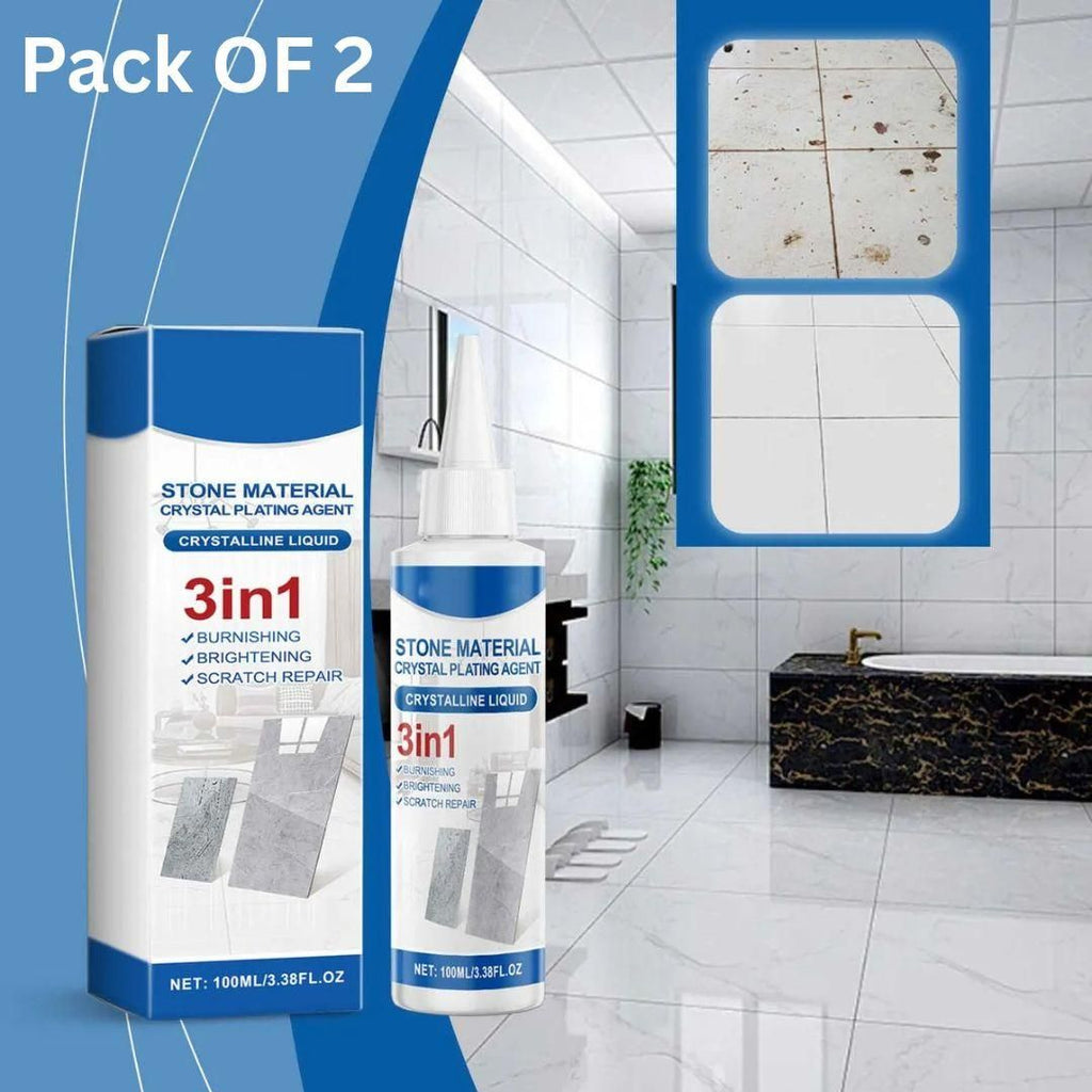 Revitalize and protect your stone surfaces with our Crystal Plating Agent. This value pack includes two 100ml bottles, giving you enough product for multiple applications. The specialized formula creates a protective crystal-clear coating that enhances the natural beauty of stone materials while providing resistance against stains and daily wear. We're here to help you maintain the elegance of your stone surfaces with this easy-to-use, effective solution.
