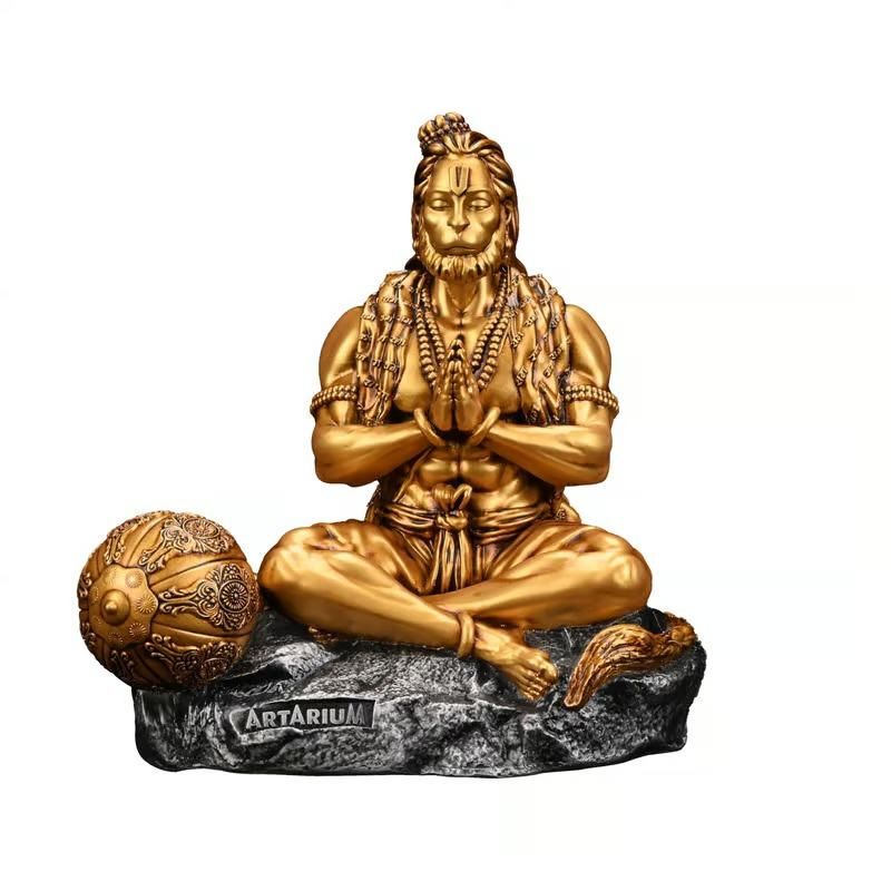 This exquisitely detailed Mahabali Lord Hanuman Ji Statue represents the epitome of devotion and strength in Hindu iconography. Sculpted with precision to capture the divine essence of the Vanara god, it features traditional attributes including his powerful stance and benevolent expression. An authentic devotional piece that serves as both a spiritual focal point and an artistic masterpiece for worship spaces.