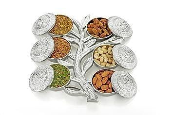 The Tree Shape Dryfruit Box features an innovative design with compartments arranged in a tree-like pattern, optimizing space while creating visual interest. Precision-crafted to maintain freshness, this specialized container provides separate sections for various nuts and dried fruits, preventing flavor transfer. Its architectural form combines functionality with aesthetic appeal, making it an exceptional choice for connoisseurs and gift-givers seeking sophisticated presentation options.