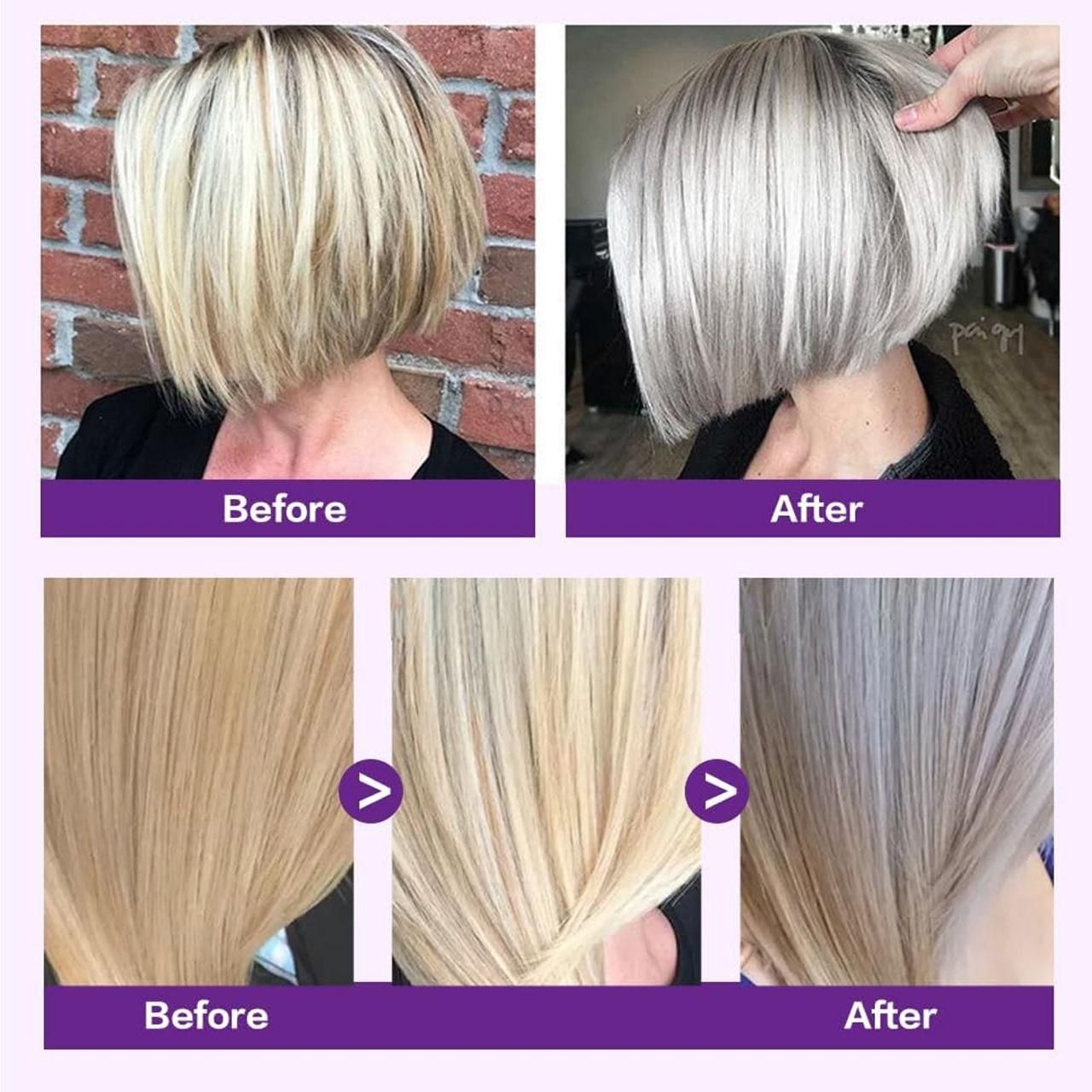 This professional-grade hair treatment combines two specialized formulations in one convenient package. The Purple Mask effectively neutralizes yellow tones in blonde, silver, or highlighted hair, while the Blue Mask counteracts unwanted orange hues in brunette shades. Both are enriched with keratin protein to repair damaged hair structure, restore elasticity, and enhance shine. Each 100g container delivers multiple applications for salon-quality results at home.