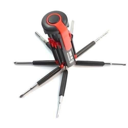 This 8-in-1 screwdriver set features interchangeable bits designed for versatility and precision. Engineered for professionals and DIY enthusiasts alike, it offers a compact solution to handle multiple screw types with ease. The durable construction ensures reliable performance, while the ergonomic handle provides optimal grip and control during use. Ideal for detailed tasks and general repairs, this tool set enhances efficiency and accuracy in every project.