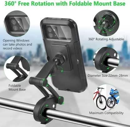 The Universal 360 Rotation Bike Waterproof Cell Phone Holder offers secure and versatile mounting for your smartphone during rides. Its 360-degree rotation feature allows optimal viewing angles, while the waterproof design protects your device from rain and splashes. Compatible with most bike models, this holder ensures your phone stays accessible and safe, enhancing navigation and hands-free communication on the go.