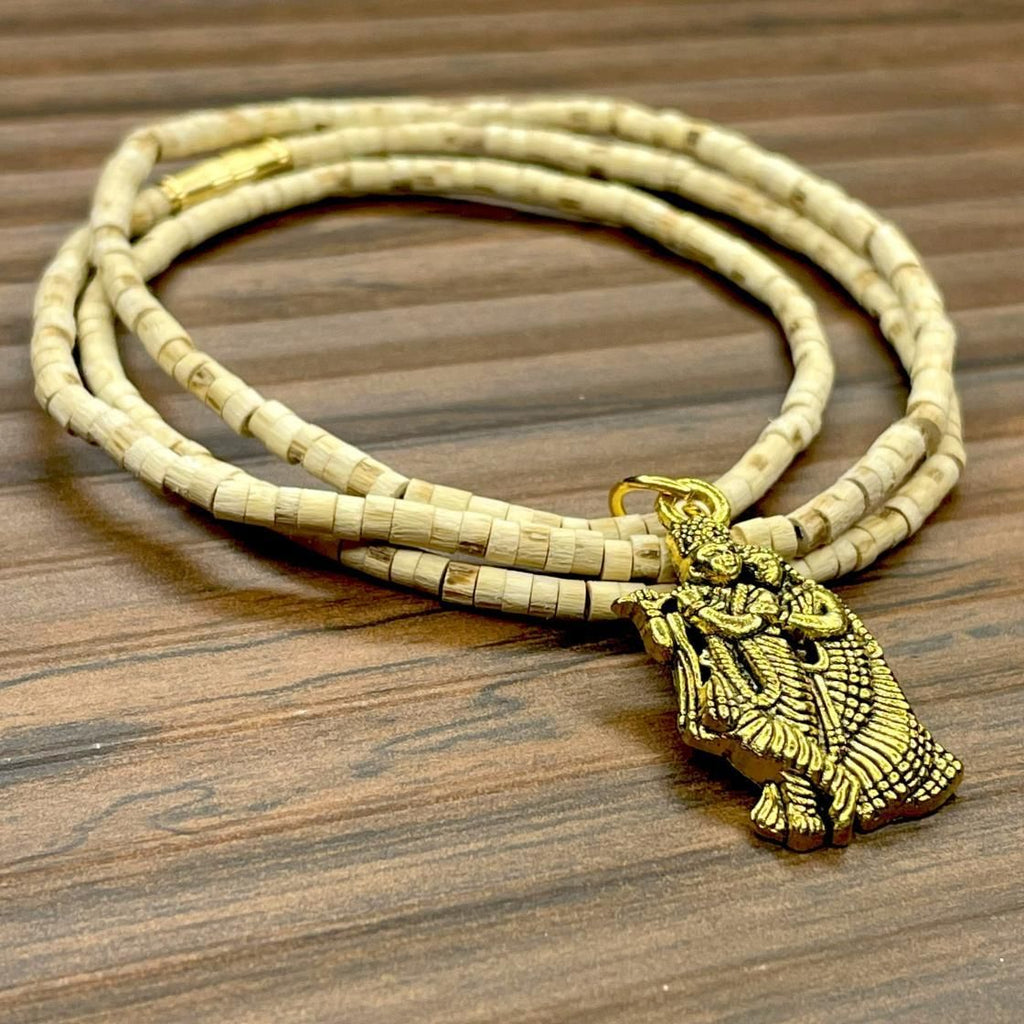 Experience the spiritual essence of Vrindavan with this authentic Tulsi Mala set. Each pack contains two meticulously crafted malas featuring sacred Tulsi beads complemented by elegant pendants. Traditionally used for meditation and prayer, these malas offer both religious significance and natural beauty, connecting wearers to centuries of devotional practice.