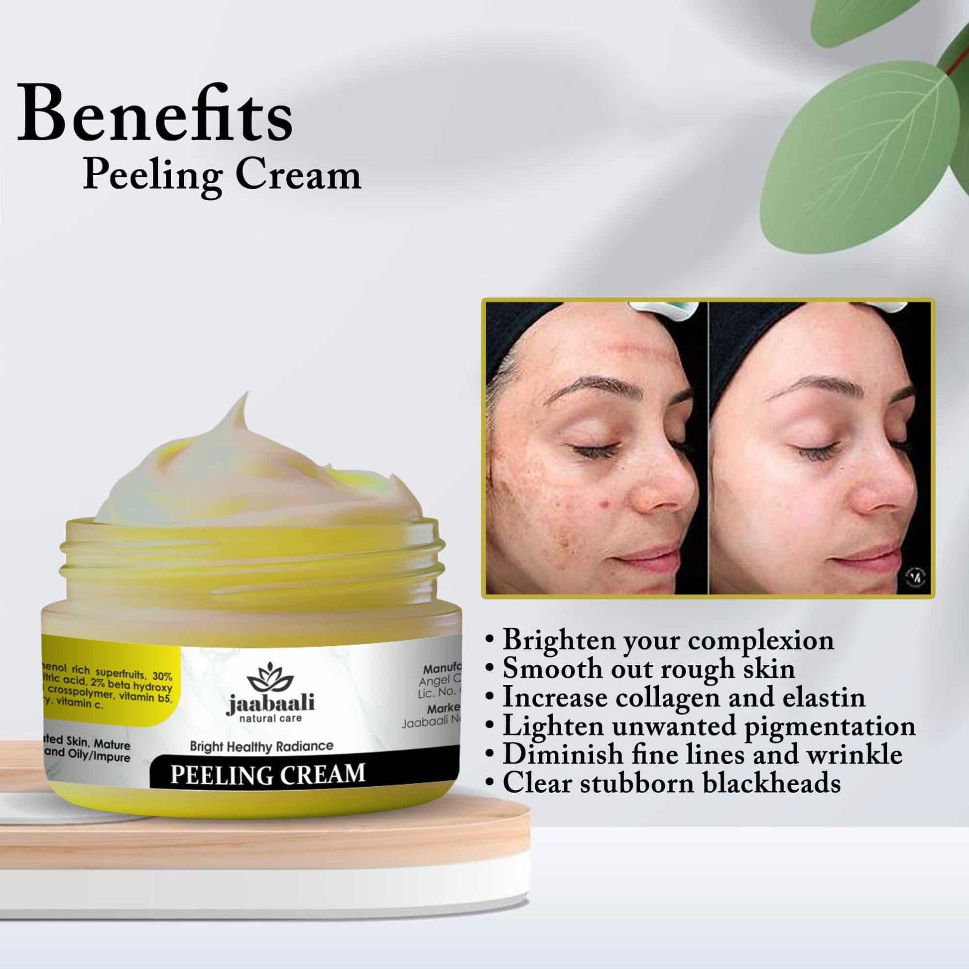 This professional-grade Bright Healthy Radiance Peeling Cream (90gm) utilizes specialized exfoliating compounds to gently dissolve surface impurities and stimulate cellular turnover. The concentrated formula works to visibly improve skin clarity, minimize hyperpigmentation, and enhance overall luminosity. Clinical studies indicate improved skin texture and tone with consistent application, making it an essential component in advanced skincare regimens.