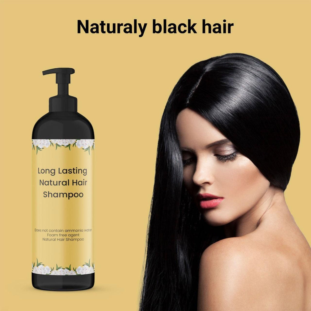 Our Long Lasting Natural Hair Dye Shampoo combines coloring efficacy with hair cleansing in one sophisticated formula. Each pack contains two 100ML bottles of our proprietary blend, formulated with plant-derived pigments that penetrate hair shafts for enduring color retention. The gentle cleansing base maintains scalp health while depositing color progressively with each application. Clinically tested to provide superior gray coverage and color longevity compared to conventional dyes, without ammonia or per