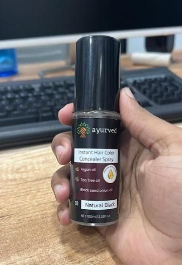 Engineered with advanced German technology, the Ayurved 2-in-1 Instant Hair Color Spray combines traditional Ayurvedic principles with modern color science. This dual-action formula provides immediate gray coverage while nourishing hair follicles. The convenient pack of two ensures extended use, delivering professional-quality results without ammonia or harsh chemicals. Ideal for maintaining color between treatments with minimal application time.
