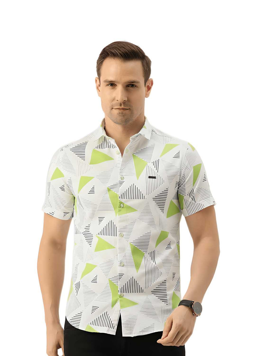 Crafted from premium rayon fabric, this printed half-sleeve casual shirt offers exceptional breathability and comfort. The regular fit provides a classic silhouette that flatters most body types, while the distinctive print adds a stylish element to your everyday wardrobe. Ideal for casual outings or semi-formal occasions when paired with appropriate bottoms.