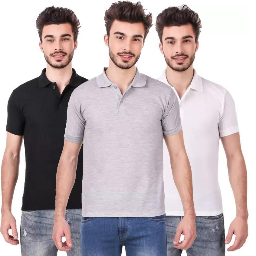Experience the ultimate comfort and style with our Poly Matte Solid Half Sleeves Mens Polo T-Shirt Pack Of 3. Made with high-quality fabric and featuring a modern design, these polo shirts offer 100% satisfaction and a perfect fit. Upgrade your wardrobe with this essential pack for a professional and polished look.