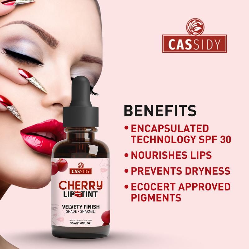 CASSIDY Cherry LipTint delivers professional-grade color retention with its advanced pigment technology. This convenient pack of two 30 ml bottles ensures extended usage while maintaining consistent application quality. The specialized formula bonds with lip tissue for remarkable longevity, resisting transfer and fading throughout daily activities. 