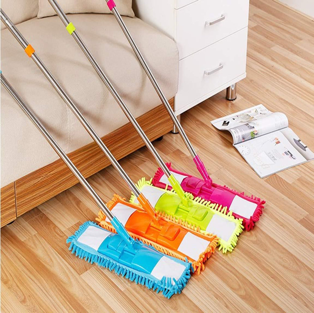 This versatile flat microfiber mop is designed for both wet and dry floor cleaning, ensuring efficient removal of dust, dirt, and spills. Its telescopic long handle provides extended reach and ergonomic comfort, reducing strain during use. The microfiber pad offers superior absorption and gentle cleaning, suitable for various floor types. Ideal for maintaining spotless floors with minimal effort, this mop combines practicality and durability for expert-level cleaning performance.