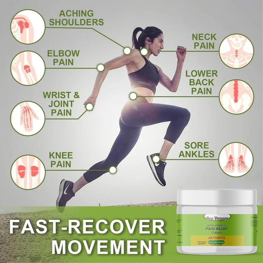 Bee Venom Ultra Strength Pain Relief Cream combines the natural anti-inflammatory properties of bee venom with a powerful formulation to provide effective relief from muscle and joint pain. Each 100-gram tube delivers deep-penetrating action to reduce swelling and discomfort, making it suitable for chronic pain management and acute injuries. This pack of three ensures you have a reliable supply for ongoing pain control and recovery support.