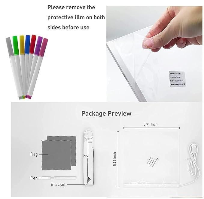 The 3D LED Light Glass Acrylic Writing Pad merges advanced illumination technology with practical functionality. Featuring precision-engineered acrylic construction, this writing surface utilizes edge-lit LED technology to provide optimal visibility in any environment. The transparent design creates a floating text effect while maintaining structural integrity for daily use. Ideal for professionals requiring both technical performance and aesthetic sophistication in their workspace tools.