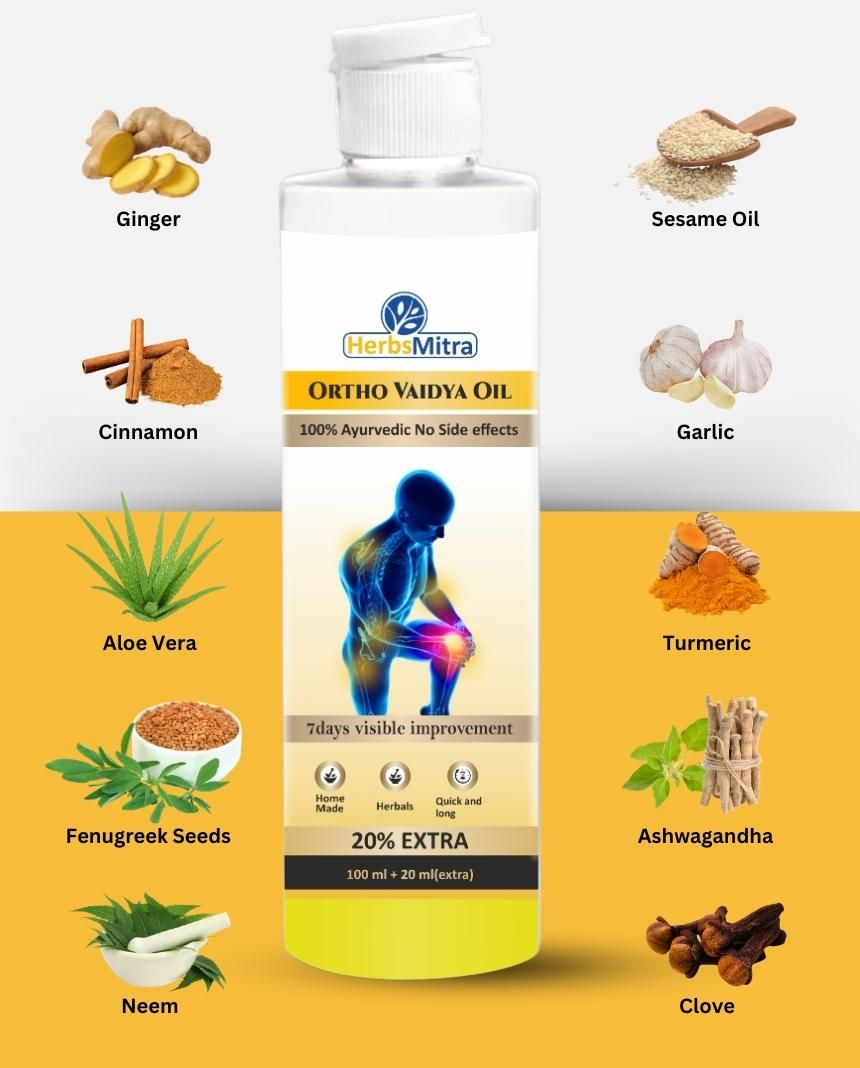 Ortho Vaidya Oil is a premium Ayurvedic formulation designed for musculoskeletal support. This 120ML therapeutic oil contains potent herbal extracts that penetrate deep tissues to alleviate joint stiffness and muscle tension. The proprietary blend works to improve circulation, reduce inflammation, and enhance mobility through traditional medicinal principles backed by contemporary research.