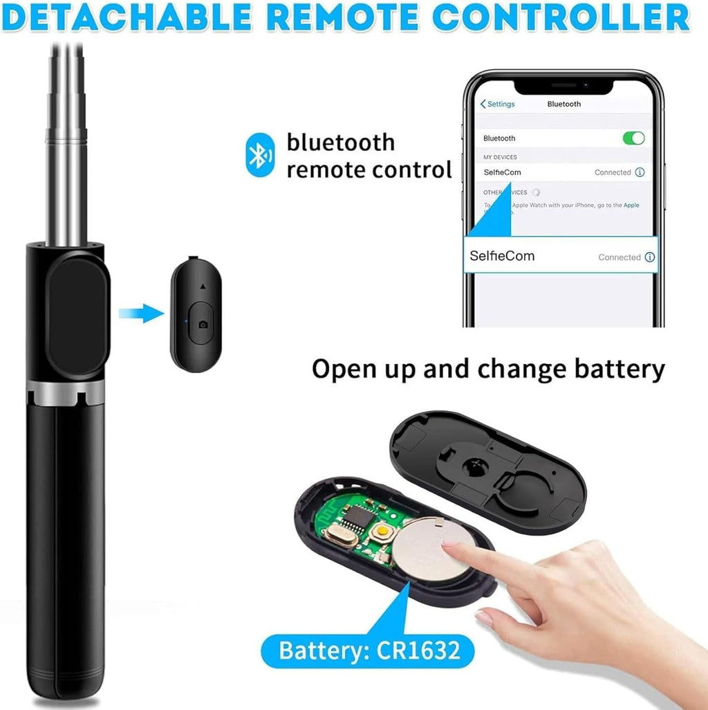 The Extendable Flash 3-in-1 Selfie Stick Tripod with Bluetooth Remote offers a professional-grade solution for versatile photography and videography. Combining a selfie stick, tripod, and flash mount, it provides stable support and optimal lighting for your shots. Its extendable design allows precise adjustment of length and angle, accommodating various shooting scenarios. The included Bluetooth remote enables effortless, wireless shutter control, enhancing convenience during solo or group captures.