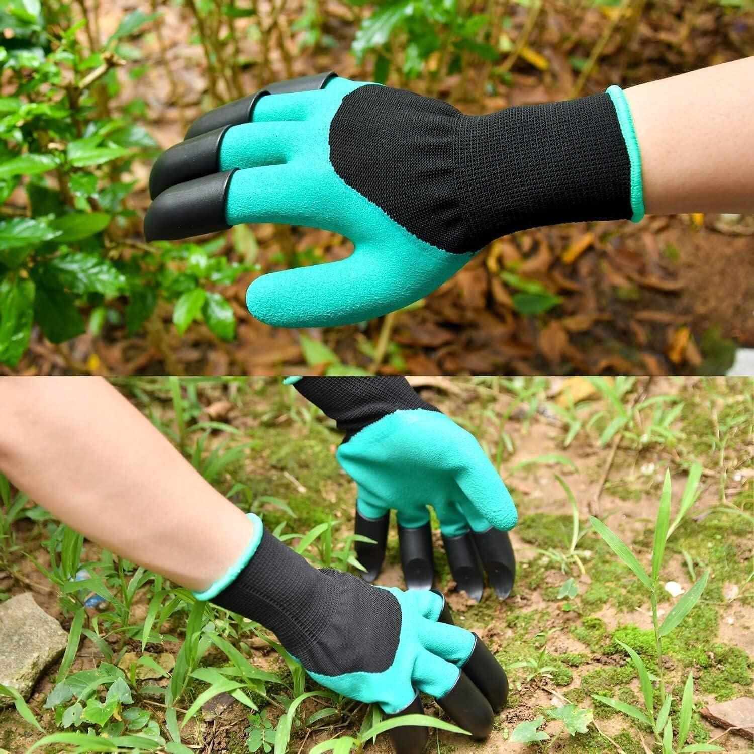 These professional-grade waterproof gardening gloves feature integrated claws for efficient digging, planting, and weeding without additional tools. The waterproof construction keeps hands dry while working in wet soil, while the durable material provides protection against thorns and sharp objects. Designed for precision and comfort during extended gardening sessions.