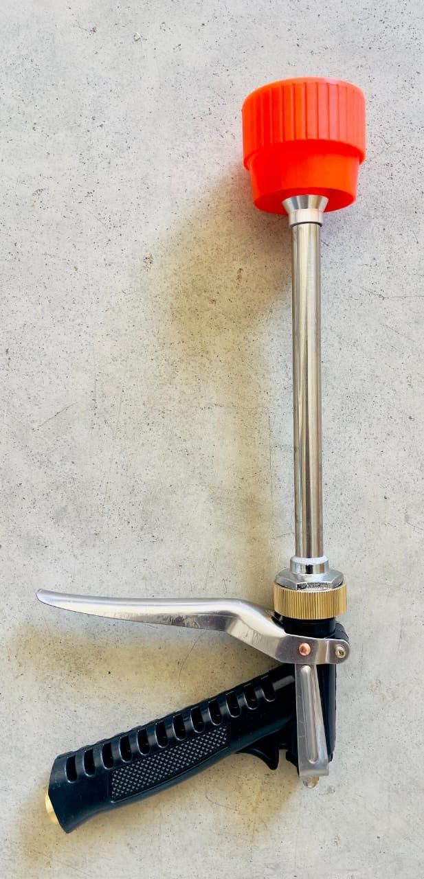 The Agricultural High-Pressure Spray Gun is designed for precise and efficient application of agrochemicals. Its high-pressure mechanism ensures thorough coverage, optimizing pesticide and fertilizer use while minimizing waste. Built with durable materials, this spray gun withstands rigorous field conditions, providing reliable performance for professional agricultural operations. Ideal for enhancing crop protection and improving overall farm productivity.
