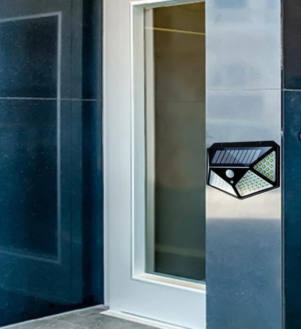 Illuminate your home and garden efficiently with this Bright Solar Wireless Security Motion Sensor Light. Equipped with 100 powerful LEDs, it provides bright, energy-saving illumination triggered by motion detection. Designed for outdoor use, it enhances security while conserving energy through solar power. Easy to install and weather-resistant, this light is ideal for pathways, yards, and entryways, offering reliable nighttime visibility and peace of mind.