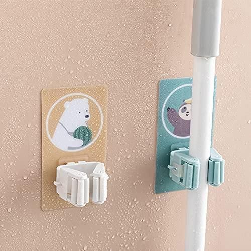 Keep your cleaning tools organized and easily accessible with this pack of 2 wall-mounted mop and broom holders. Designed with a playful cartoon style, these holders securely grip your mops and brooms, preventing clutter and saving floor space. Easy to install and durable, they provide a practical solution for maintaining a tidy and efficient cleaning area. Ideal for homes or workplaces seeking both functionality and a touch of fun in storage.