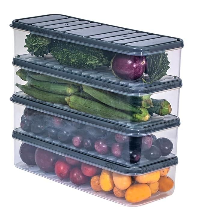 Engineered for optimal refrigerator organization, these six precision-crafted storage containers deliver superior compartmentalization for perishable goods. The transparent construction facilitates immediate content identification, while the ergonomic grip design ensures effortless retrieval. Their modular, stackable architecture maximizes vertical storage efficiency, effectively expanding usable refrigerator space while maintaining proper airflow for food preservation.