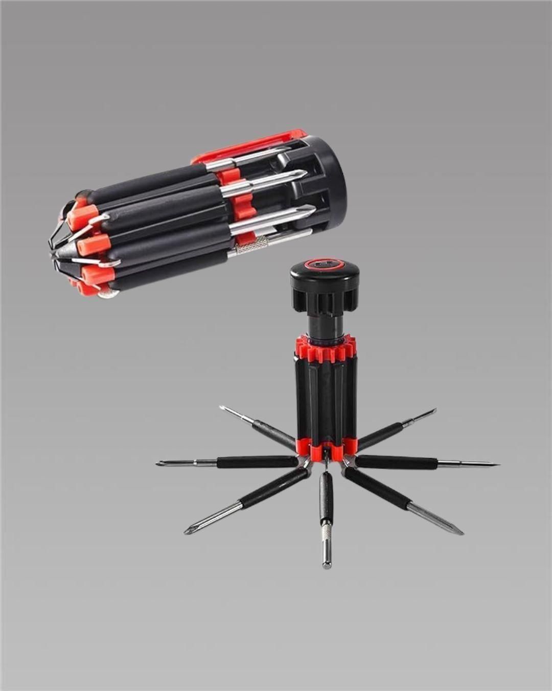 This 8-in-1 screwdriver set features interchangeable bits designed for versatility and precision. Engineered for professionals and DIY enthusiasts alike, it offers a compact solution to handle multiple screw types with ease. The durable construction ensures reliable performance, while the ergonomic handle provides optimal grip and control during use. Ideal for detailed tasks and general repairs, this tool set enhances efficiency and accuracy in every project.