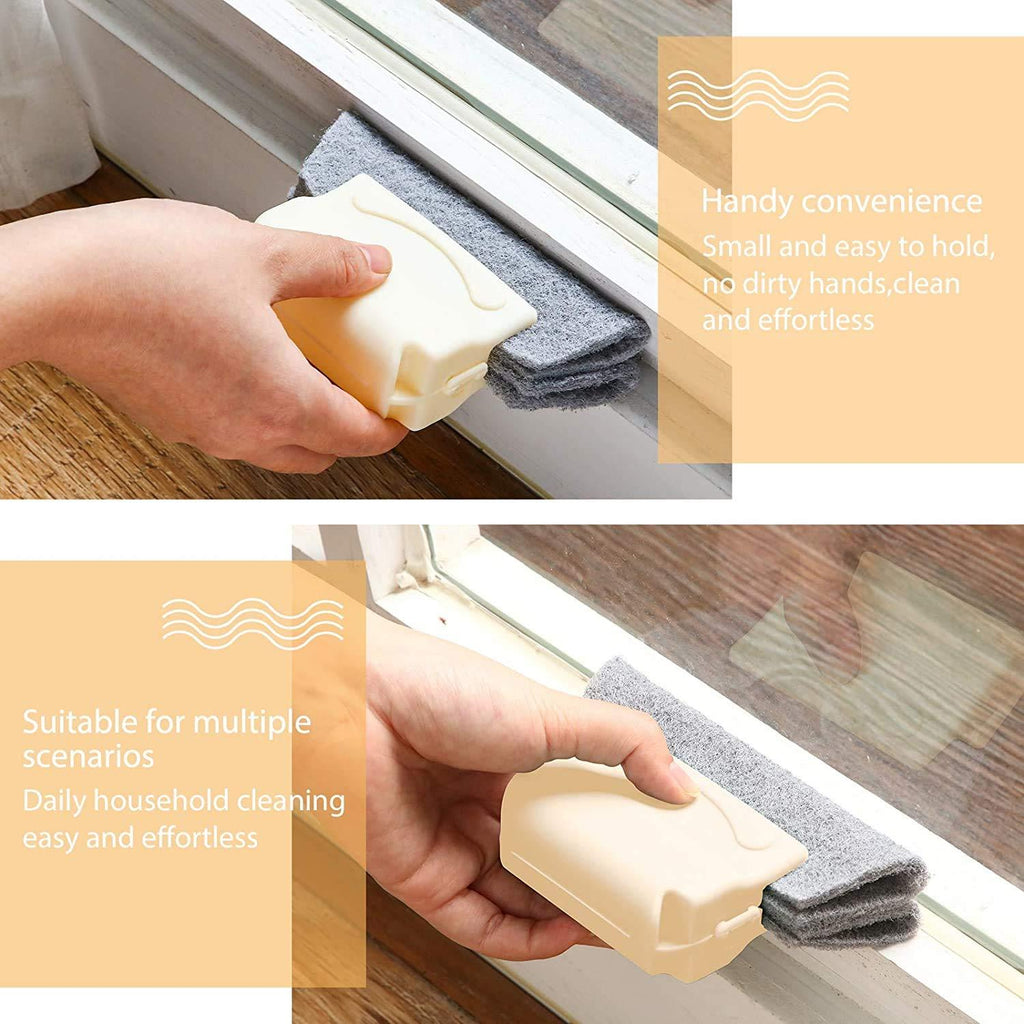 This pack of two multipurpose hand-held window groove cleaning brushes is designed for precise and efficient cleaning of narrow spaces. Their compact size and ergonomic handle allow easy access to window grooves, tracks, and other tight areas, ensuring thorough removal of dust and debris. Durable bristles provide effective scrubbing without damaging surfaces, making these brushes ideal for maintaining cleanliness in hard-to-reach spots with professional results.