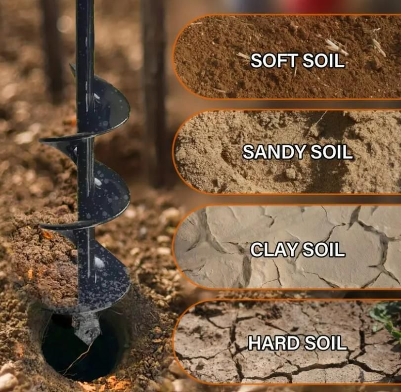 Make digging effortless with our Spiral Hole Non Slip Earth Drill. The innovative spiral design cuts through soil smoothly while the secure non-slip handle provides steady control and reduces hand fatigue. Ideal for planting, post installation, and garden projects, this reliable tool transforms challenging digging tasks into simple, manageable work.