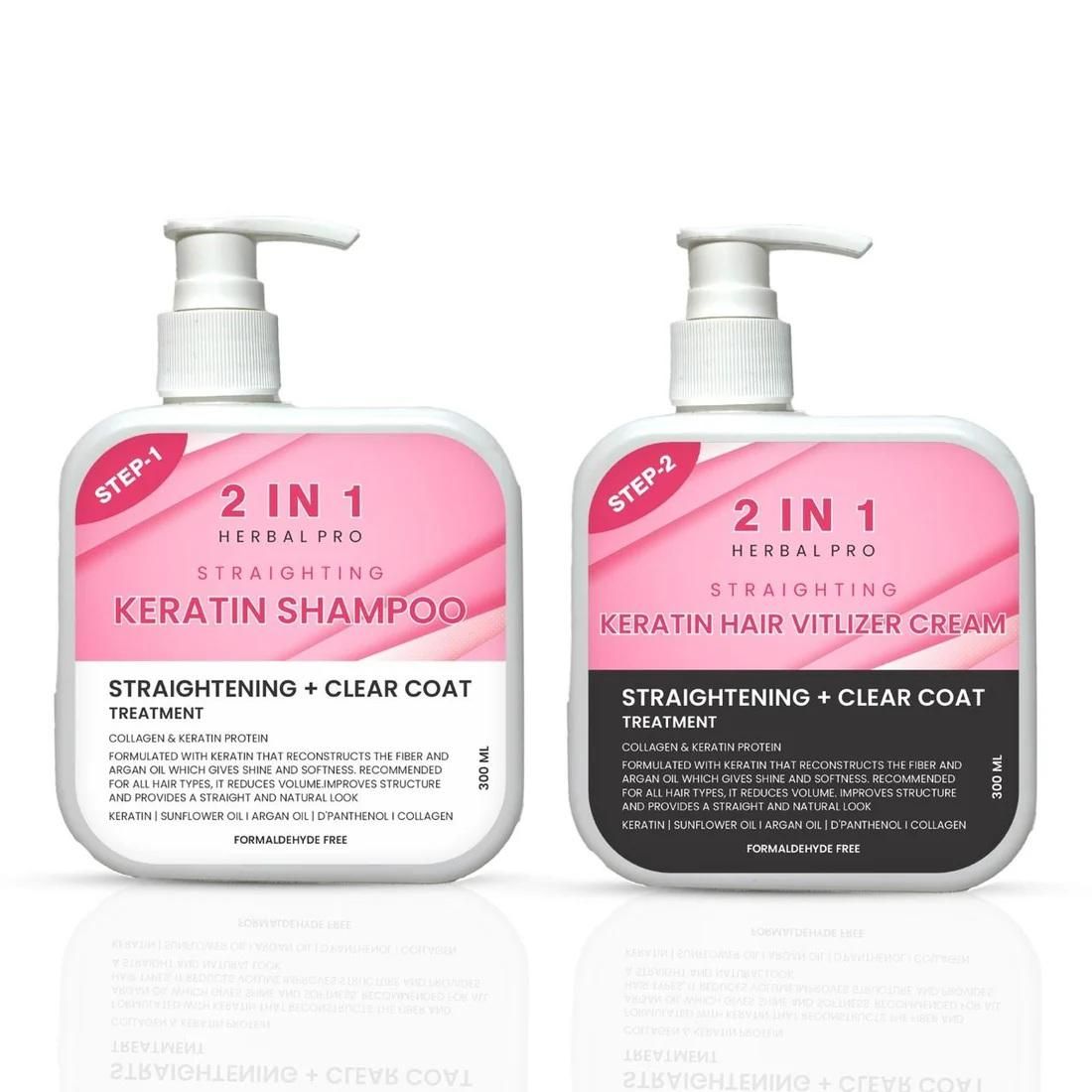 This professional-grade 2-in-1 Herbal Pro Hair Shampoo & Cream combines cleansing and conditioning properties in a convenient dual-action formula. Infused with botanical extracts, it effectively cleanses while nourishing the hair shaft. The pack of two ensures extended use, making it an economical choice for those seeking salon-quality hair care with natural ingredients.