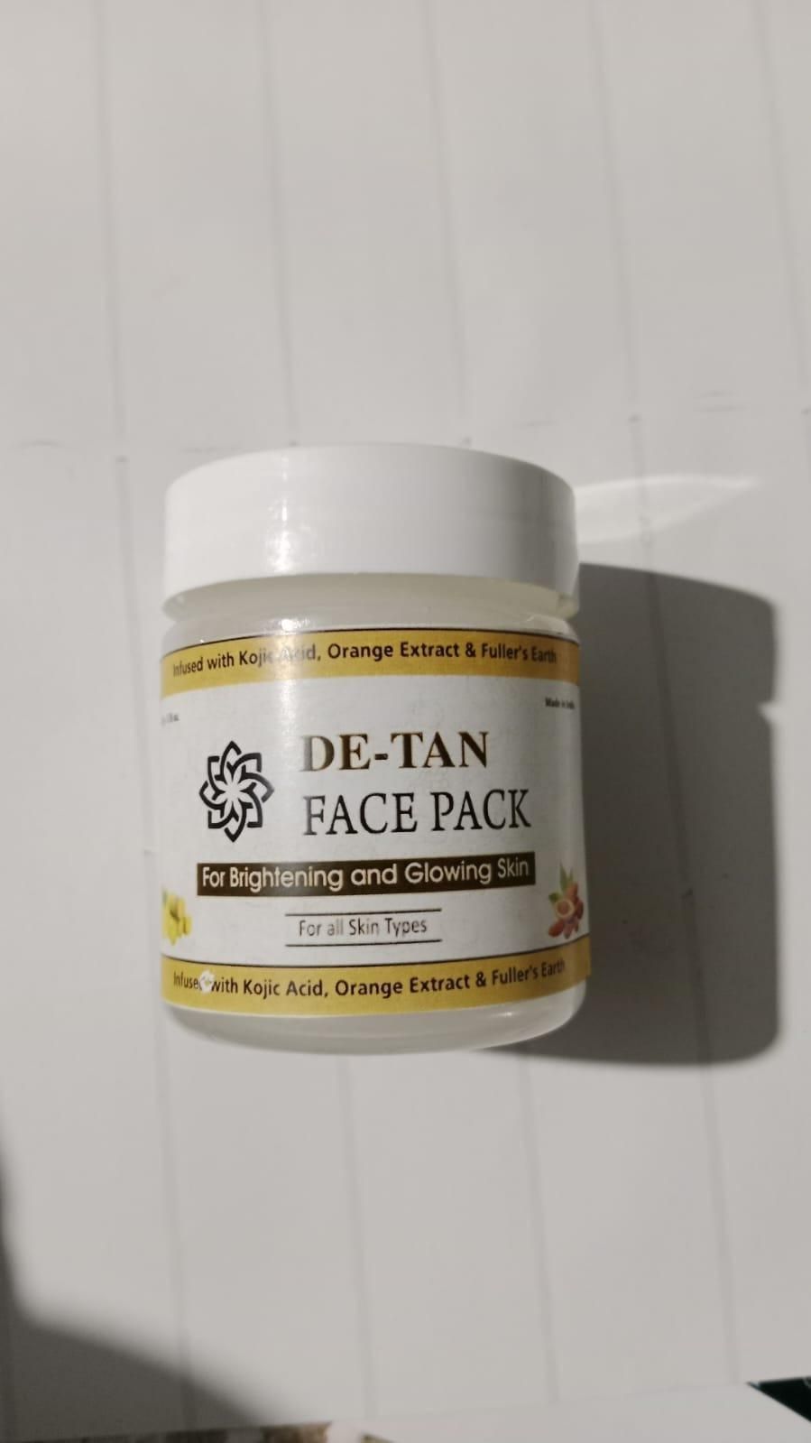 Formulated with potent natural ingredients, this DE-Tan Face Pack effectively removes sun tan while addressing hyperpigmentation. The specialized 50gm treatment restores skin's natural tone, eliminates dullness, and promotes cellular renewal for a visibly brighter complexion. Regular application helps maintain even skin tone and protects against environmental damage.