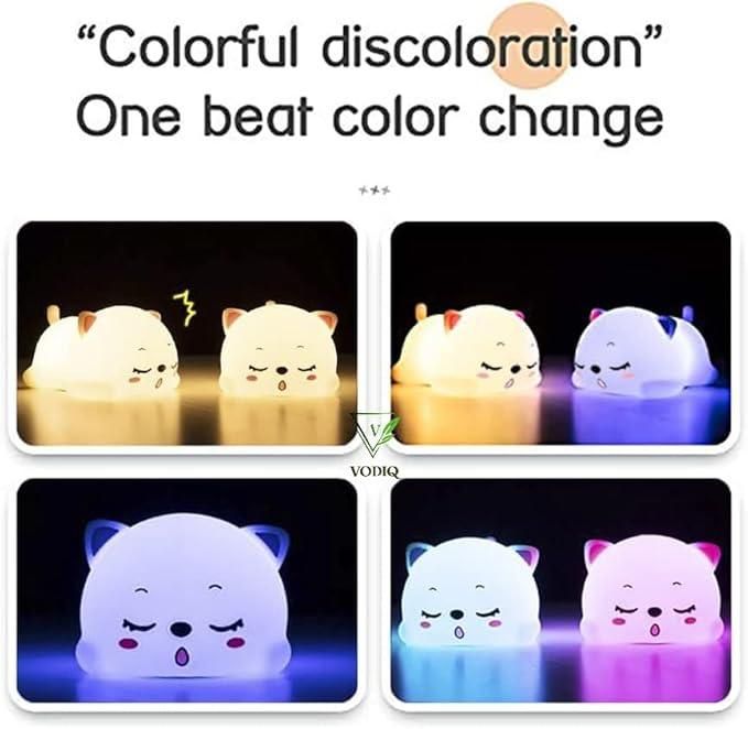The Cute Cat Animal Silicone Baby Night Light combines safety and charm, featuring soft, BPA-free silicone that is gentle to touch and safe for infants. Its warm, adjustable LED light creates a calming atmosphere, perfect for easing babies into sleep. Designed with durability and ease of cleaning in mind, this night light is an ideal companion for nurseries, providing reliable, energy-efficient illumination throughout the night. Its playful cat shape adds a delightful aesthetic while promoting a comforting 