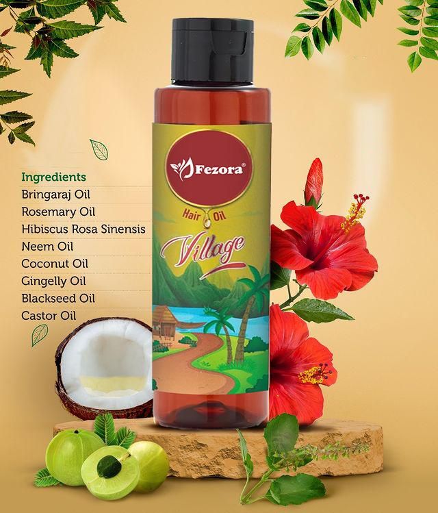 Fezora Village Hair Oil combines time-tested botanical extracts in a potent formula designed to address multiple hair concerns. This value pack of two 100ml bottles provides comprehensive hair care, targeting issues from the root to tip. The specialized blend penetrates deeply to strengthen follicles, restore moisture balance, and protect against environmental damage, resulting in visibly healthier, more manageable hair with continued use.