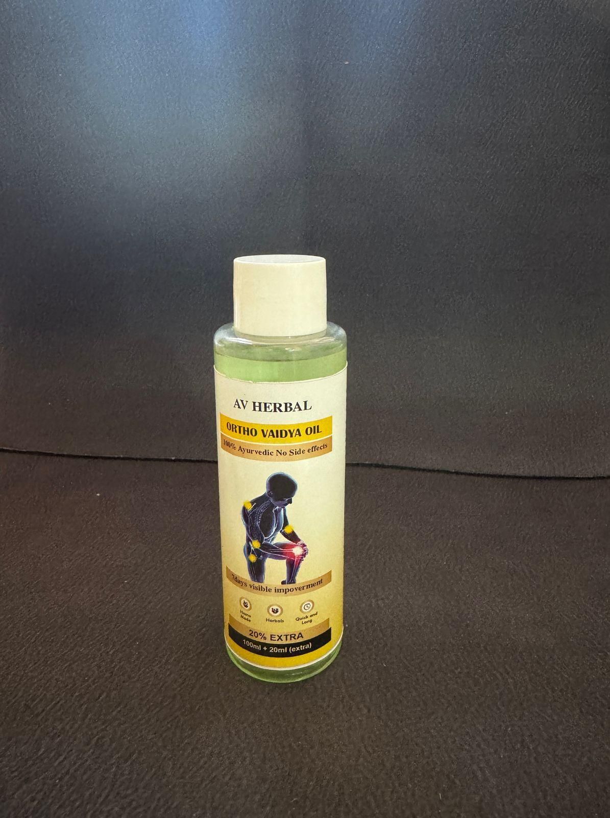 Ortho Vaidya Oil is a premium Ayurvedic formulation designed for musculoskeletal support. This 120ML therapeutic oil contains potent herbal extracts that penetrate deep tissues to alleviate joint stiffness and muscle tension. The proprietary blend works to improve circulation, reduce inflammation, and enhance mobility through traditional medicinal principles backed by contemporary research.
