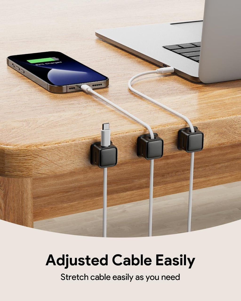 This 6-pack of cable organizers delivers professional-grade cord management for any environment. Featuring smooth, adjustable mechanisms that securely fasten cables without damaging them, these organizers eliminate cable clutter while maintaining optimal accessibility. The versatile design accommodates various cable thicknesses, providing an efficient solution for workstations, entertainment systems, and network installations.