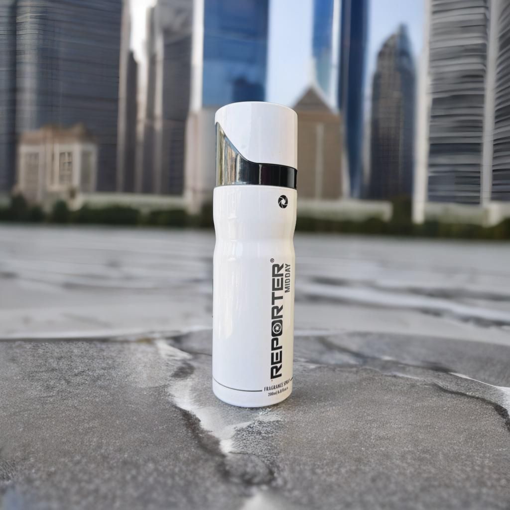 Reporter Midday Fragrance Spray delivers a refined aromatic experience in a substantial 200ml format. This meticulously crafted scent composition features a strategic balance of top, middle, and base notes specifically formulated to maintain optimal projection during daytime wear. The advanced atomizer technology ensures precise distribution across pulse points, while the concentrated formula provides extended longevity without frequent reapplication. An exemplary choice for discerning individuals seeking s