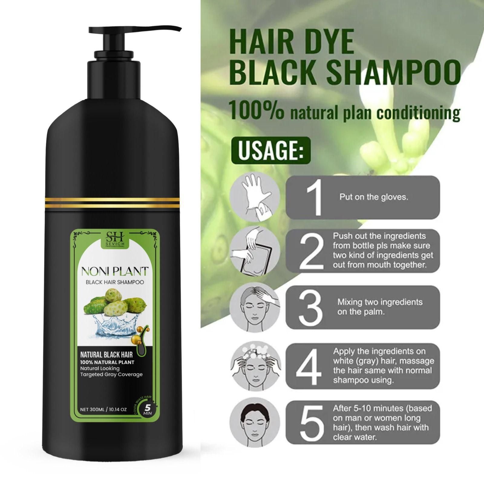 Noniplant Black Hair Shampoo combines advanced color-depositing technology with effective cleansing properties to gradually darken gray hair while maintaining scalp health. This economical dual pack provides 600ml total, ensuring consistent results over extended use. The specialized formula works progressively with each wash, delivering natural-looking black pigmentation without harsh chemicals typically found in permanent dyes.