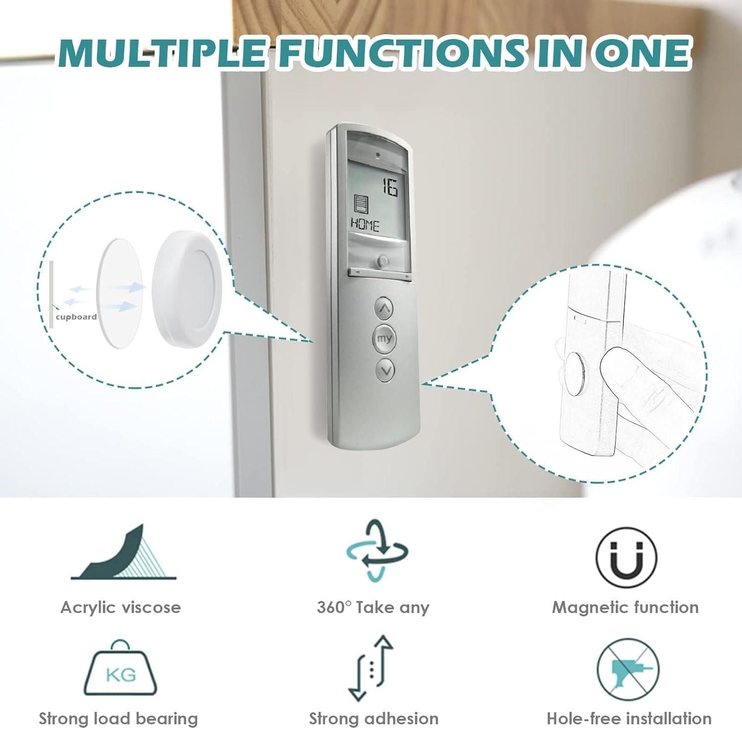 This pack of 5 Magnetic Remote Control Wall Mount Holders offers a practical solution to keep your remotes organized and easily accessible. Featuring strong magnets, each holder securely attaches to walls, preventing remotes from getting misplaced. Designed for compatibility with most remote controls, these mounts help reduce clutter and enhance convenience in any room. Easy to install and durable, they provide an efficient way to maintain a tidy space while ensuring your remotes are always within reach.